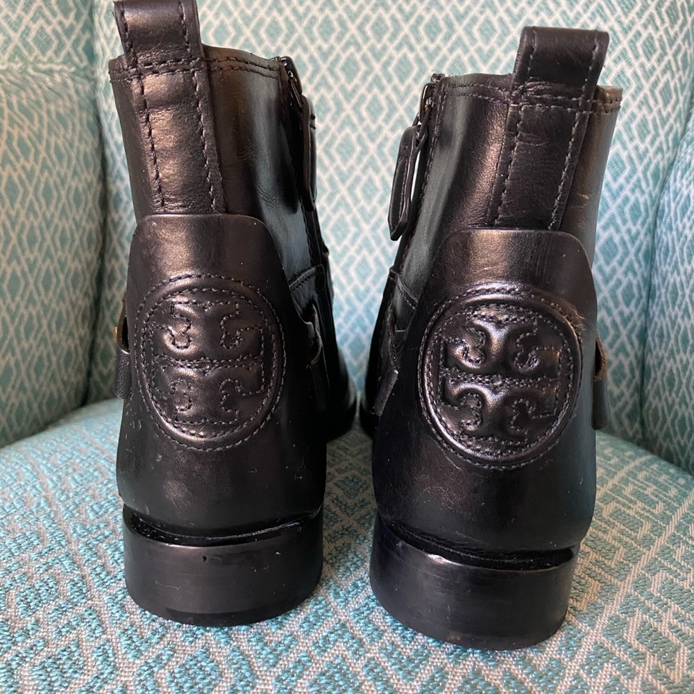 Tory Burch Black Leather Ankle Boots